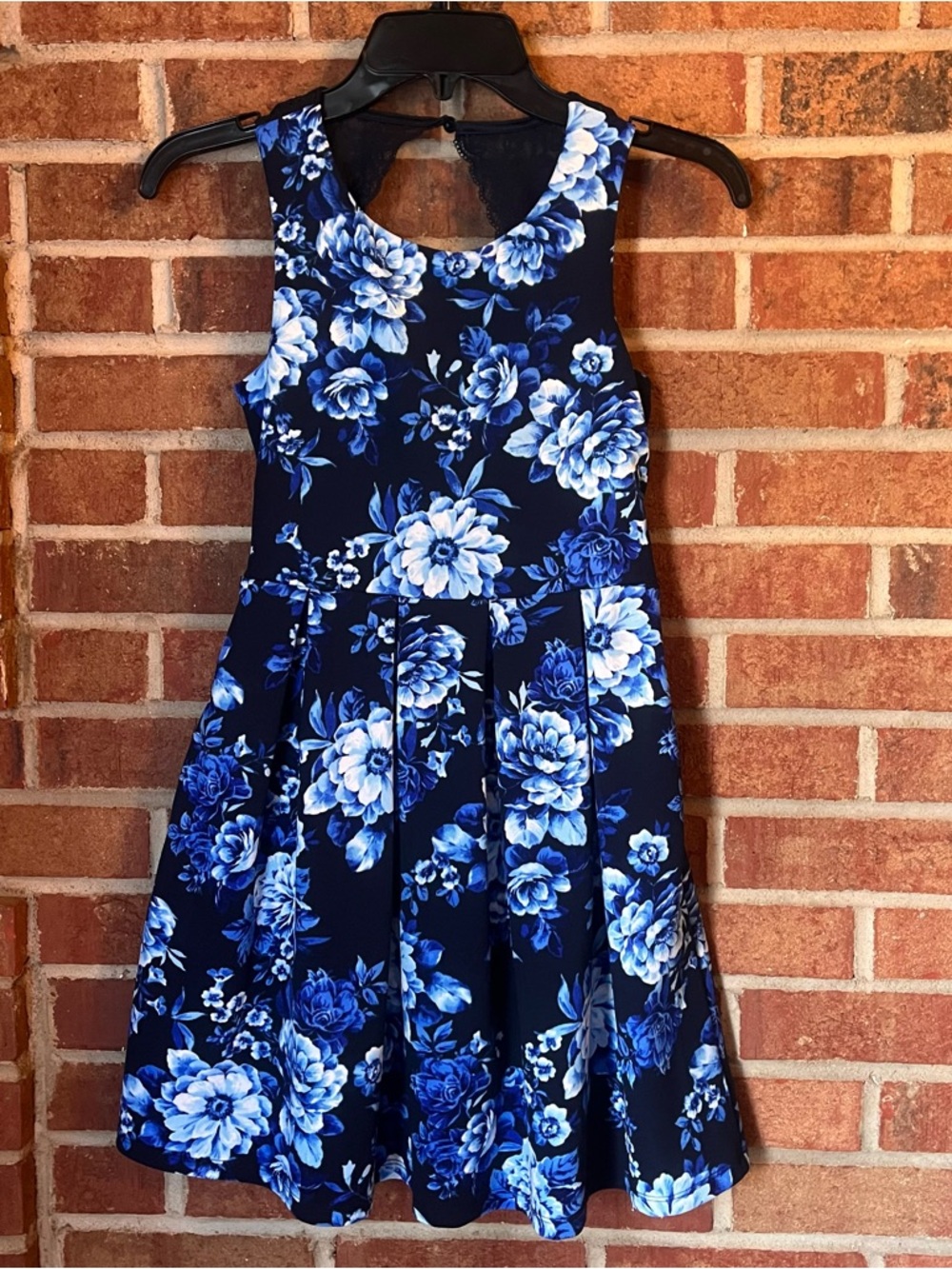 Speechless Navy Floral Fit-and-Flare Party Dress